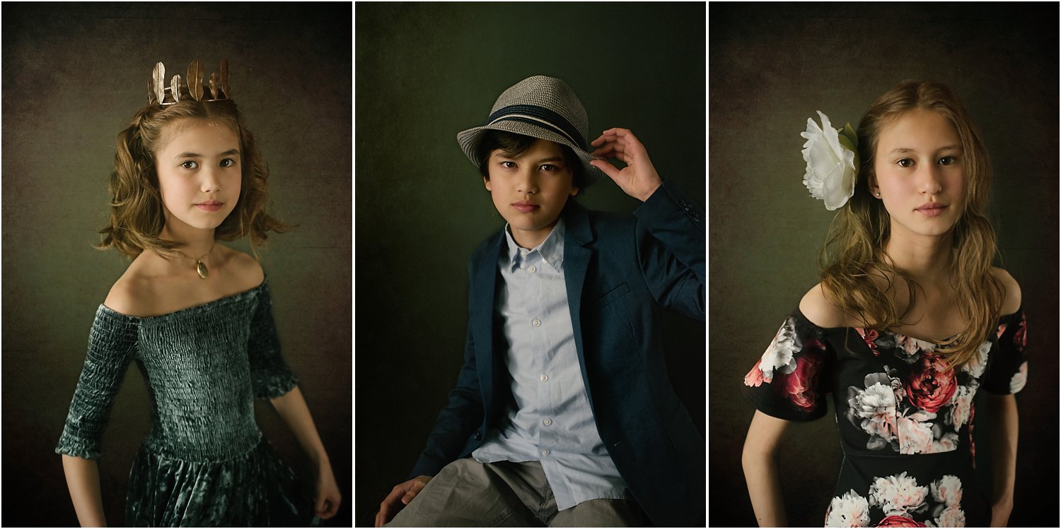 three child portraits