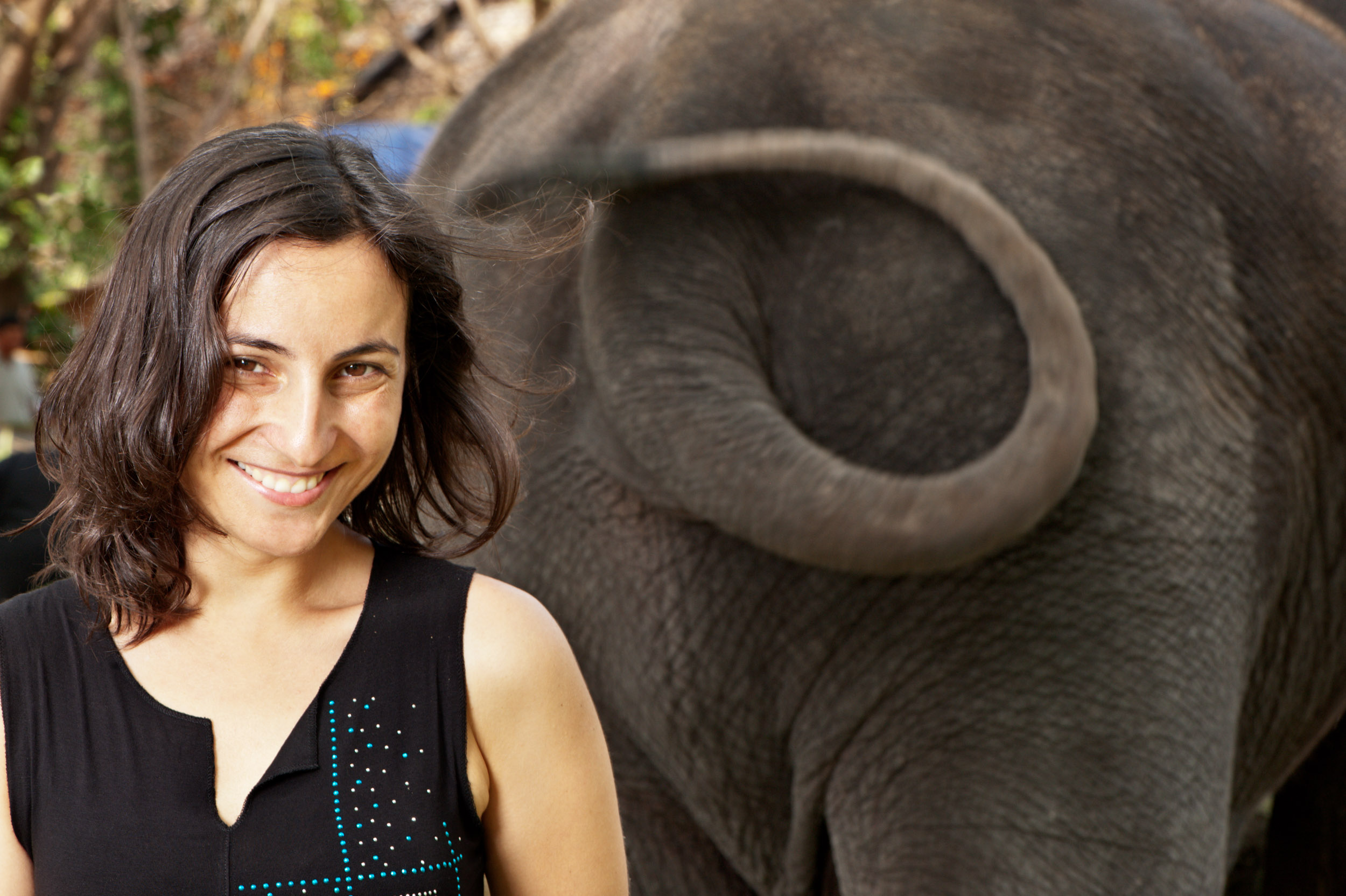 portrait photography idea a woman with an elephant